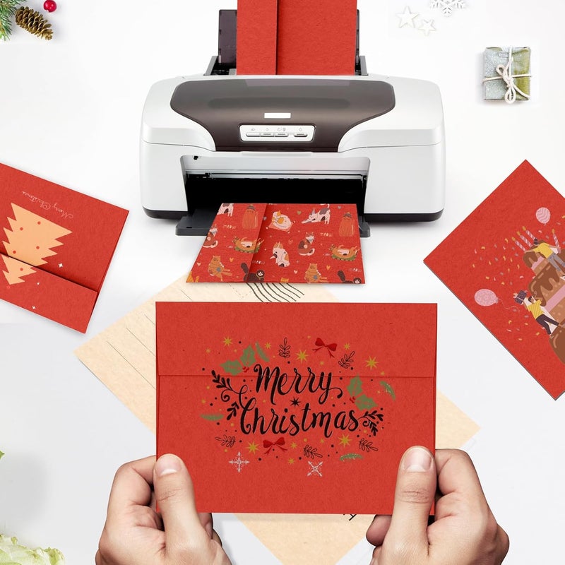 Goefun Red 5x7 Envelopes 100 Pack, A7 Self Seal Printable Invitation Envelopes for 5x7 Cards, Christmas, Birthday, Engagement, Anniversaries, 5.25 x 7.25 in, 120 GSM - Image 5